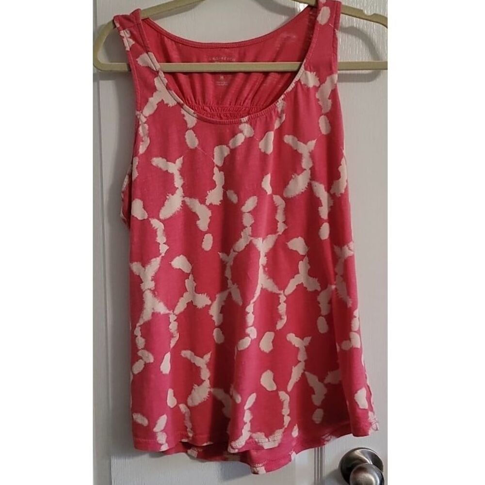 GH bass and company pink tank top with white splotches size medium